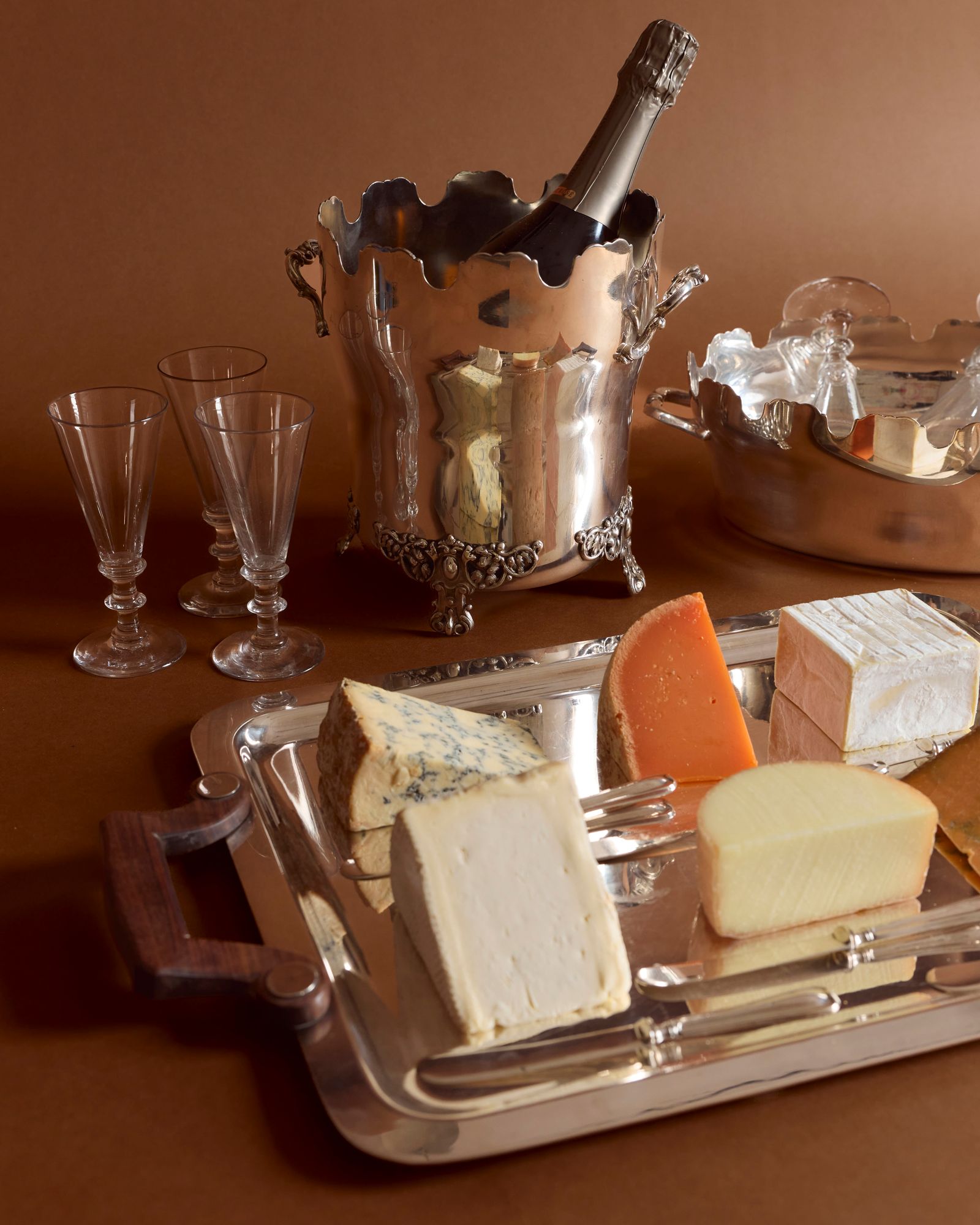 Image may contain glass bread food and plate