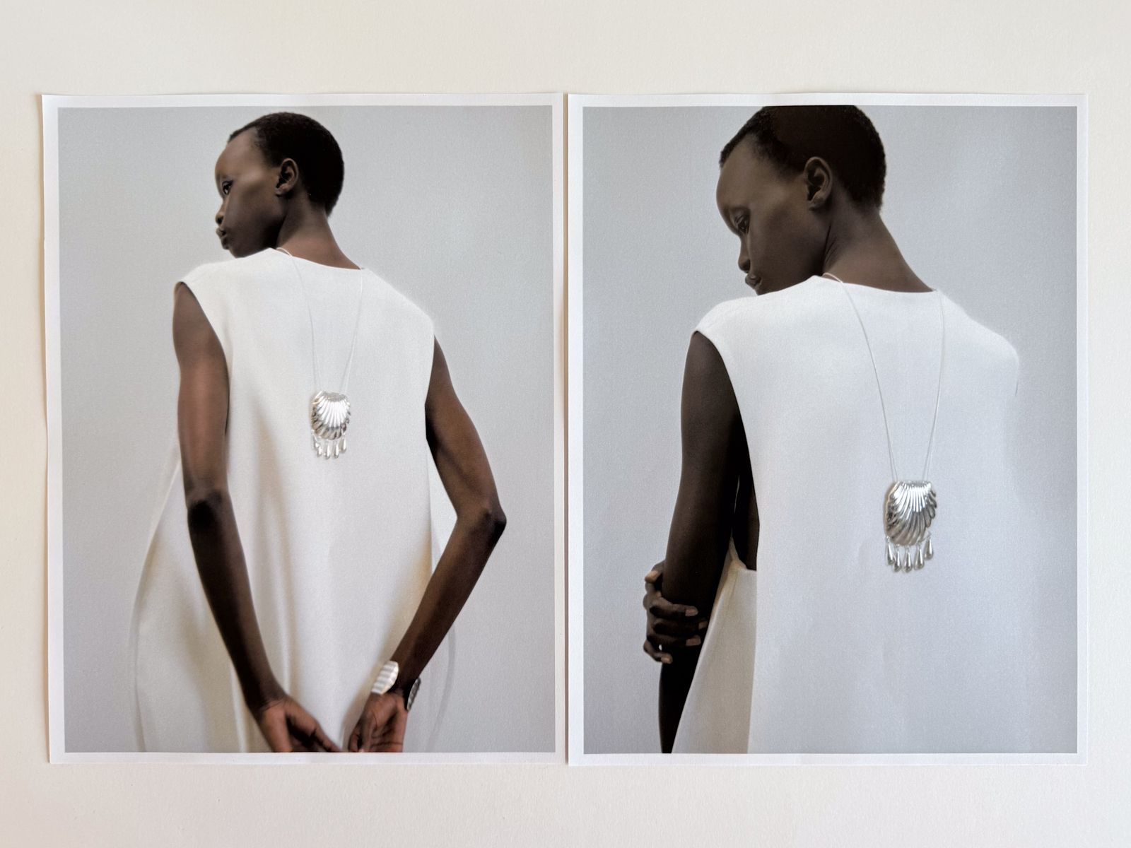 Image may contain Salma Khalil Alio Clothing Lingerie Characters Accessories Adult Jewelry Necklaces Face and Head