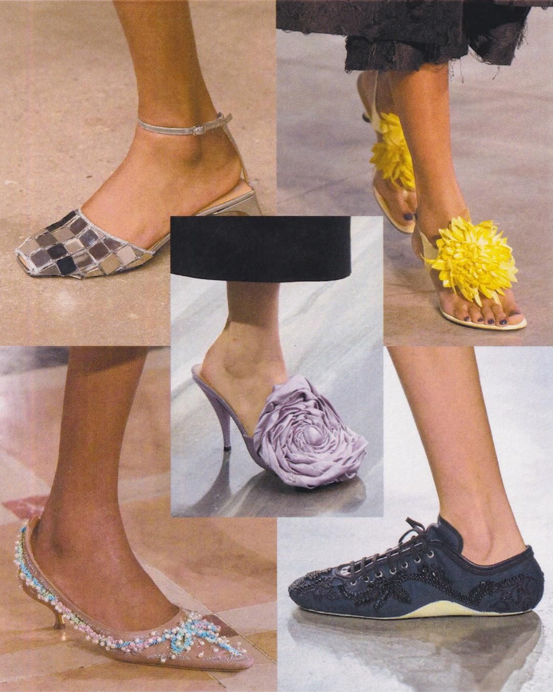 Image may contain clothing, footwear, high heels, sandals and people