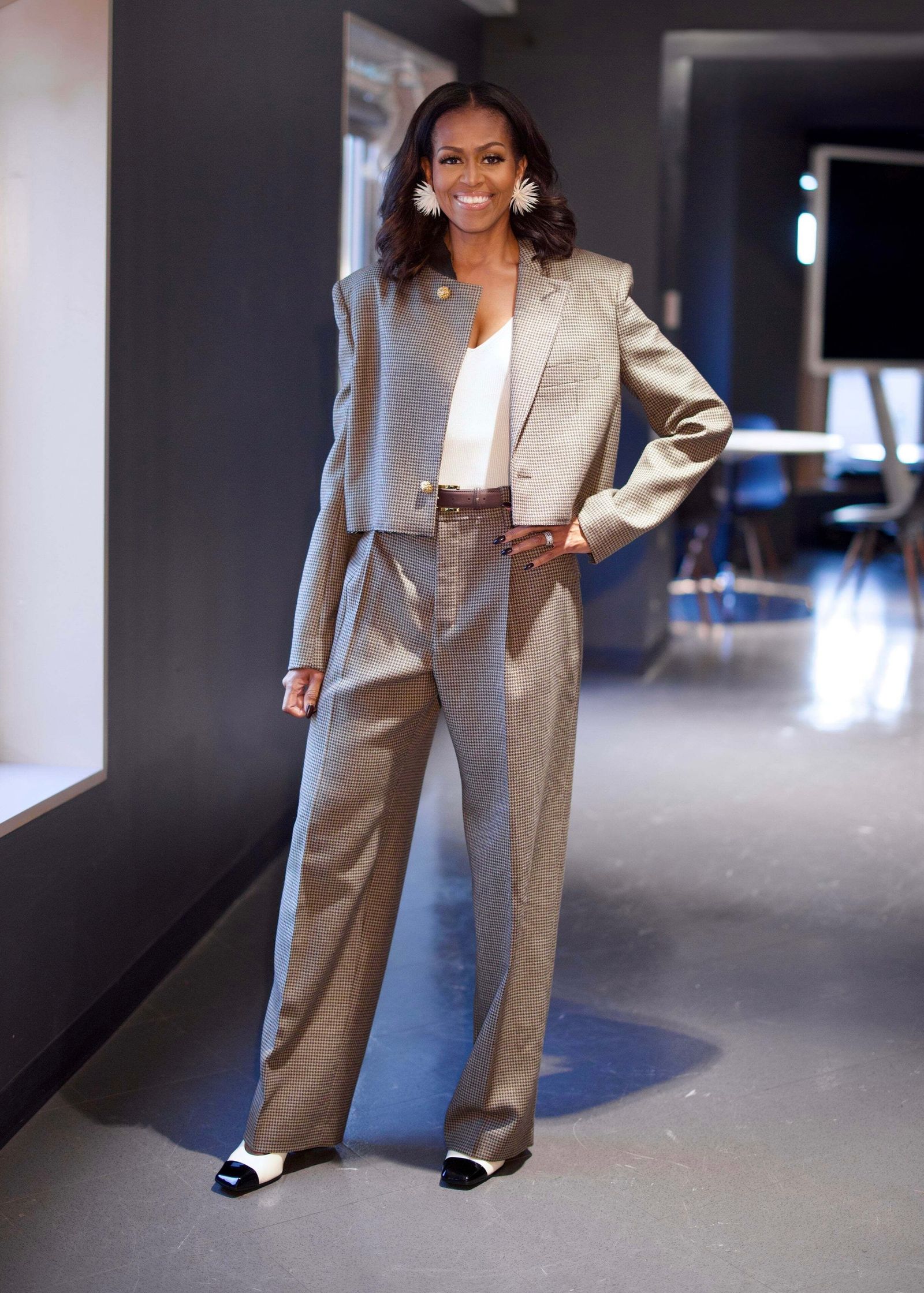 Image may contain Michelle Obama clothing formal blazers blazers and jackets