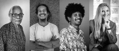 Portraits of Veronica Pereira Maia, Etson Caminha, Juventino Madeira, and Loredana Pazzini-Paracciani.