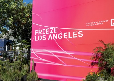 SANTA MONICA, CA - FEBRUARY 29: The general atmosphere during the press preview of Frieze Art Fair Los Angeles at the Airport on February 29, 2024 in Santa Monica, California. (Photo by Amanda Edwards/Getty Images)
