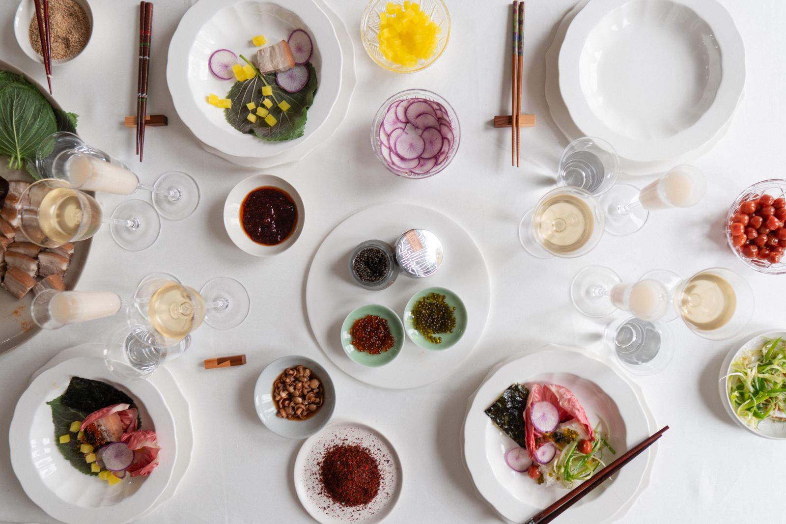 Image may contain brunch food display and plates