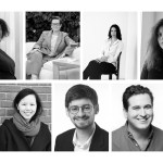 Black and white photo grid of 7 profile pictures