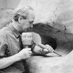 In March 1964, British sculptor Henry Moore (1898-1986) was working in his studio. (Photo: Tony Evans/Getty Images)