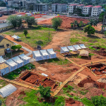Rainforest Gallery Excavation (foreground) and MOWAA Institute Building (top left), Benin City, Nigeria