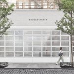 Rendering of a single-story art gallery with Hauser & Wirth written across the top.