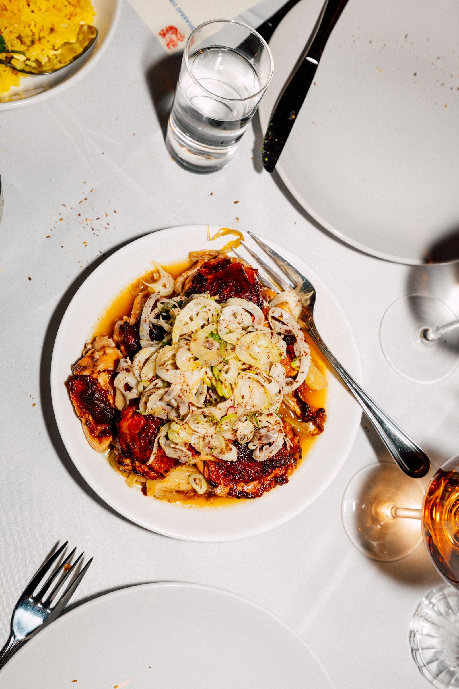 Pictures may contain food, food display, dinner plates, cutlery, plates, blades, knives, weapons and brunch