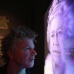 LONDON, UK - MAY 16: Artist Chris Levine looks at his holographic image of Her Majesty Queen Elizabeth II titled