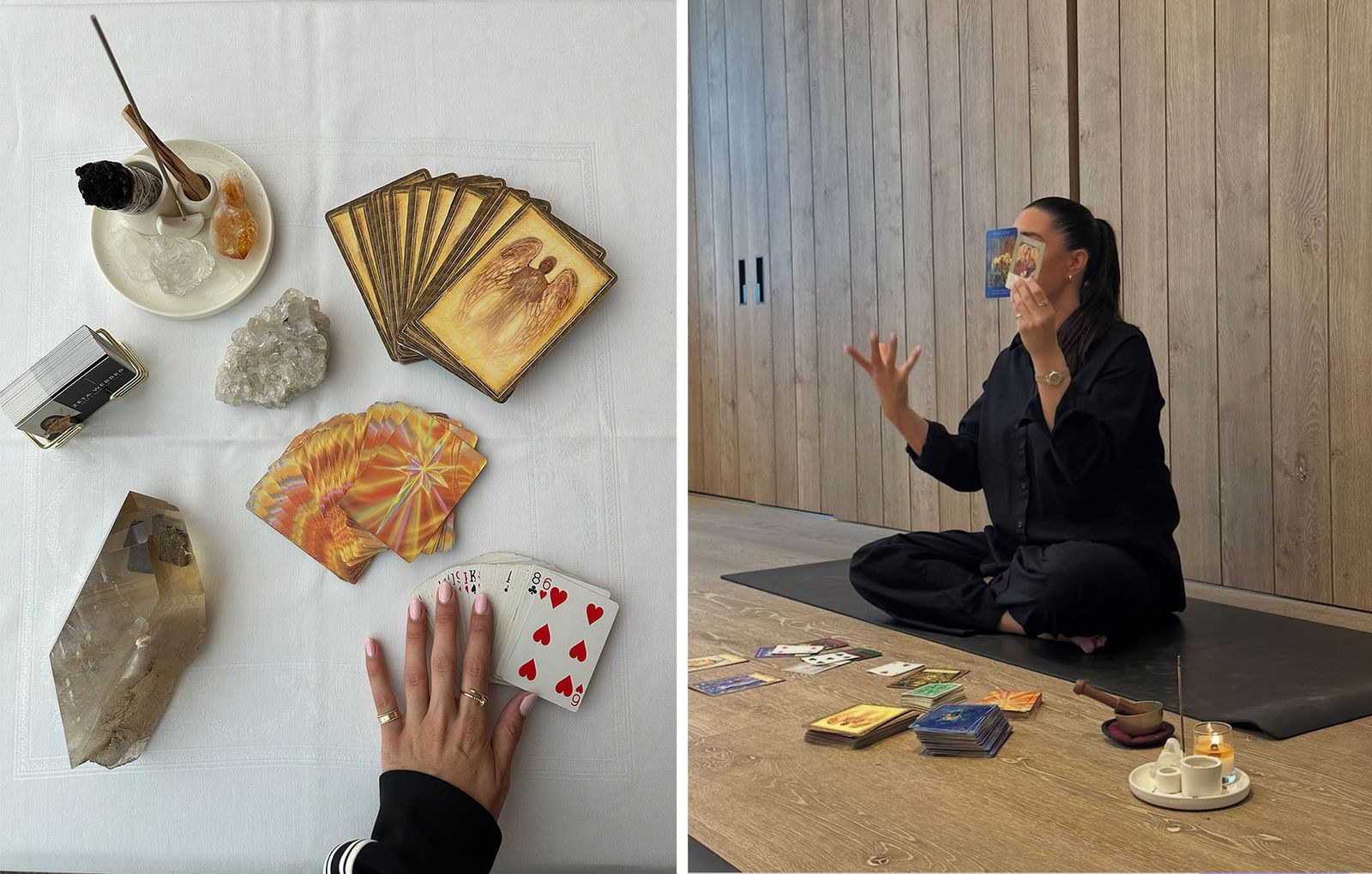 Image may contain interior, interior design, body parts, hands, fingers, accessories and wallet