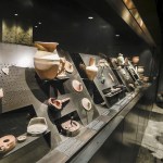 A photo shows the interior of a new metro station in Rome, displaying various artifacts excavated during the station's construction, just like in a museum