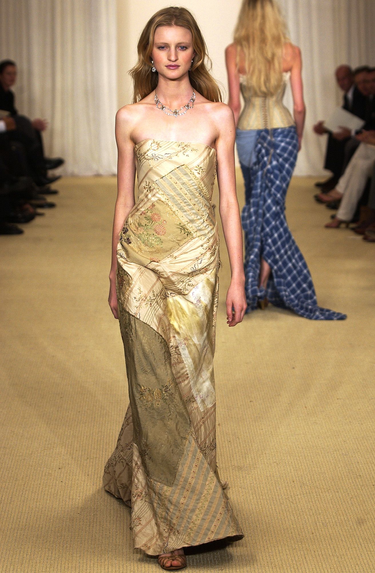 Image may contain human costumes, evening gowns, gowns, fashion and Christelle Lefranc