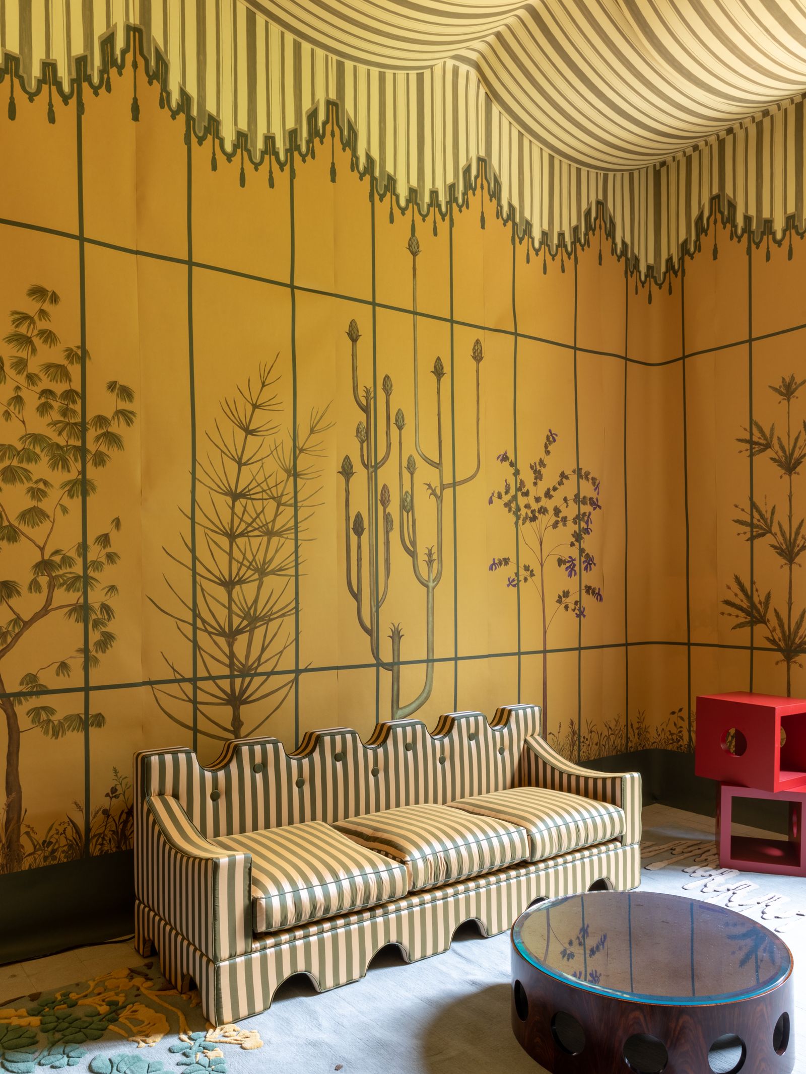 Pictures may contain interior design interior furniture living room cushions pillows lobby and sofas