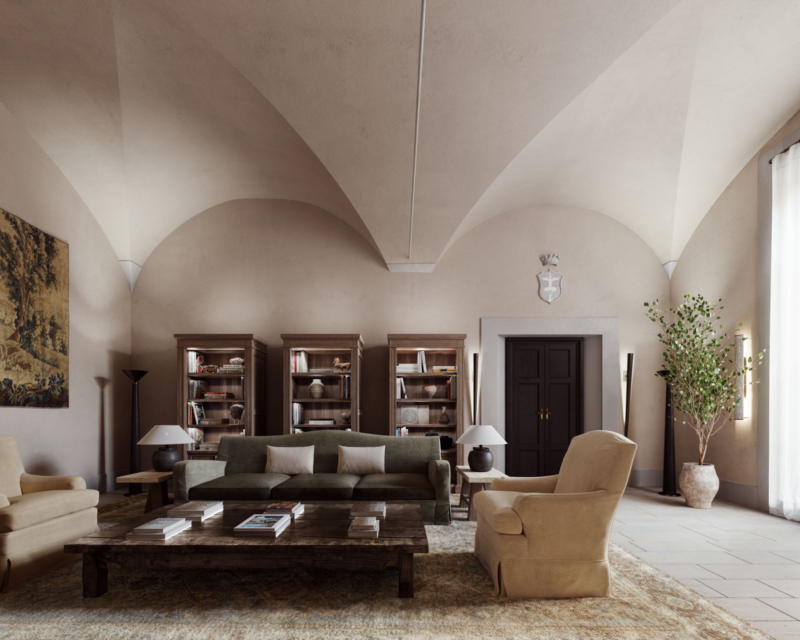 Image may contain Home Decor Books Publications Furniture Architecture Architecture Interiors Living Rooms and Rooms