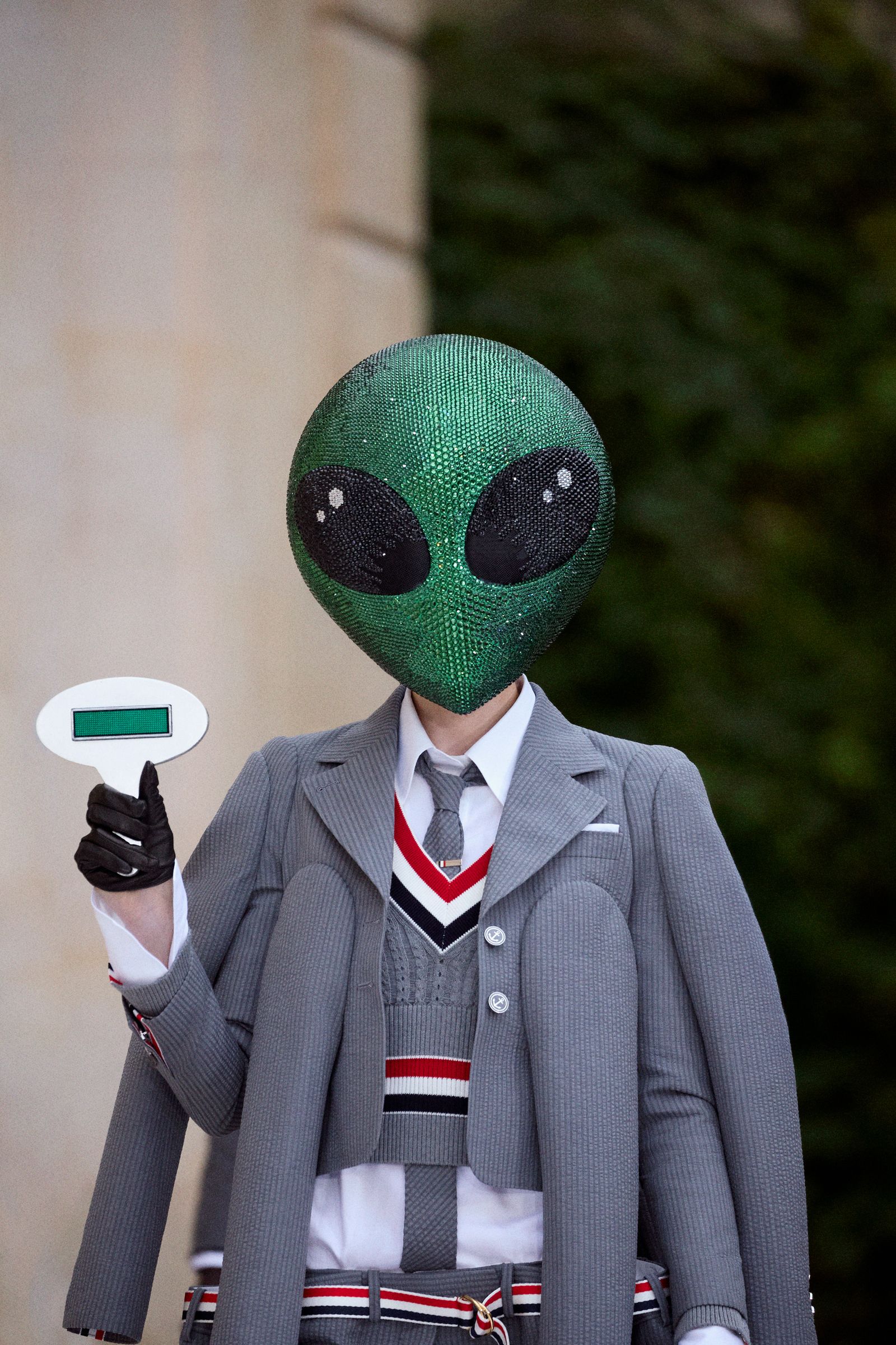 Music from Doctor Who and Close Encounters of the Third Kind accompanied aliens on Thom Brownes' spring 2026 show.