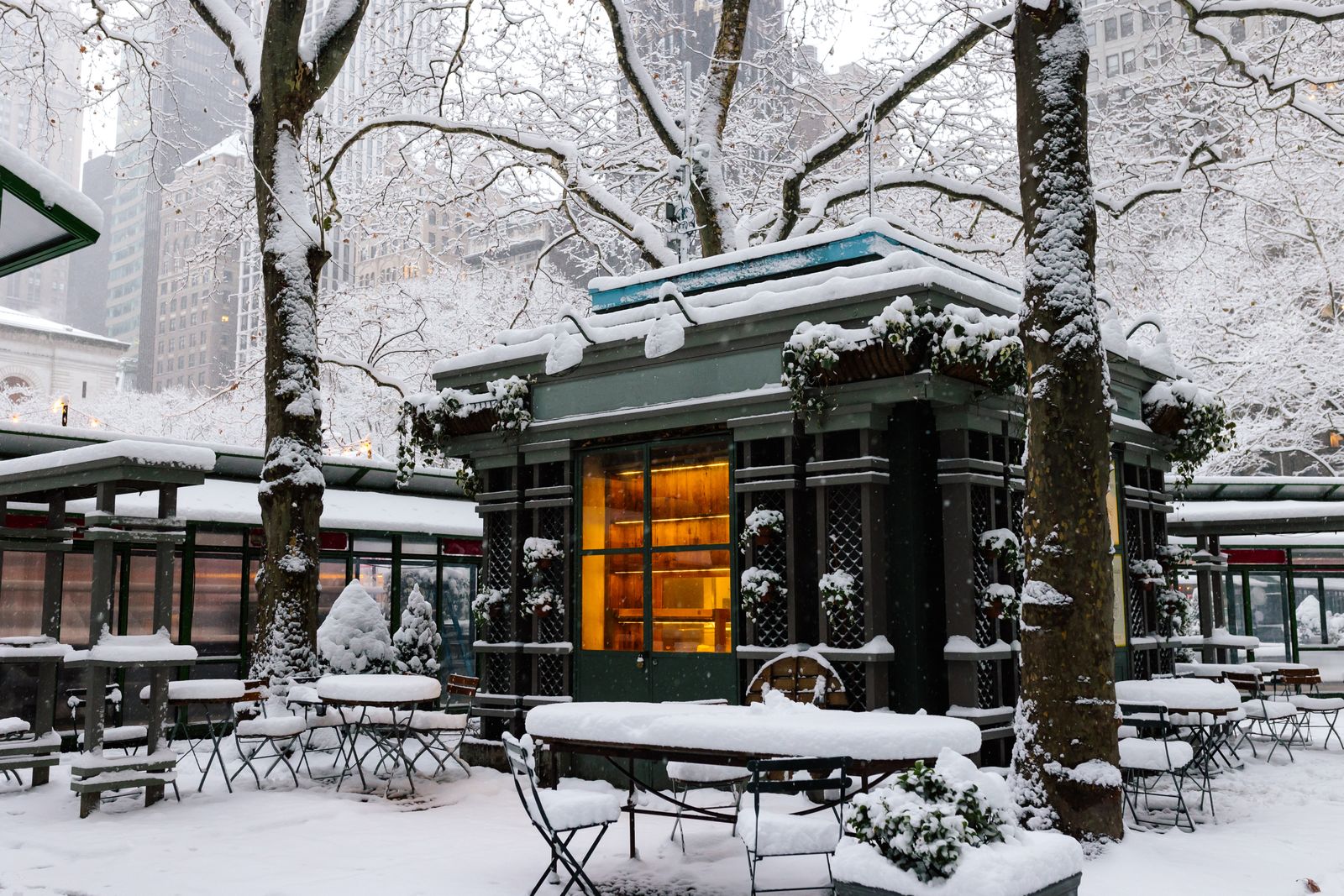 Image may contain chair, furniture, building, outdoor, shelter, table, table, house and nature