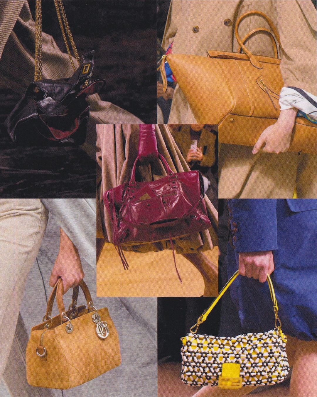 Image may contain accessory bags, handbags, wallets and people