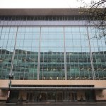 On April 11, 2025, it rained at the National Endowment for the Humanities Building (NEH) in Washington, DC. The layoffs at NEH come after President Donald Trump and the Department of Government Effectiveness (DOGE) issued an executive order on February 11 to reduce the federal workforce. (Photo Kayla Bartkoski/Getty Images)