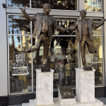 A statue of Donald Trump and Jeffrey Epstein is now named