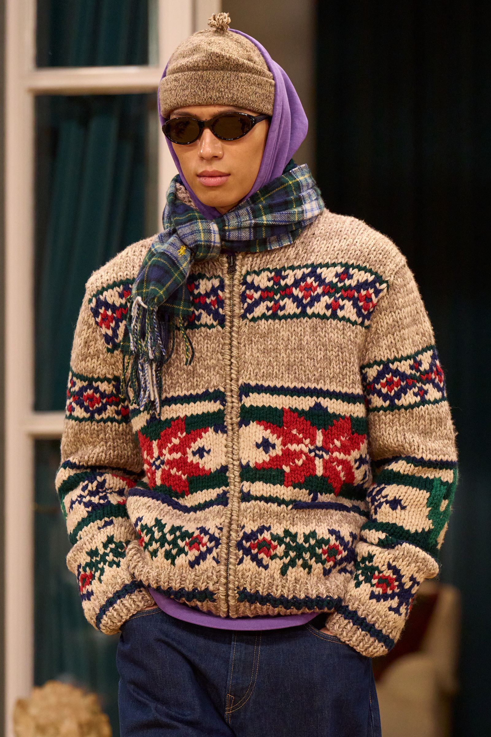 Image may contain clothing, knitwear, sweaters and sweatshirts