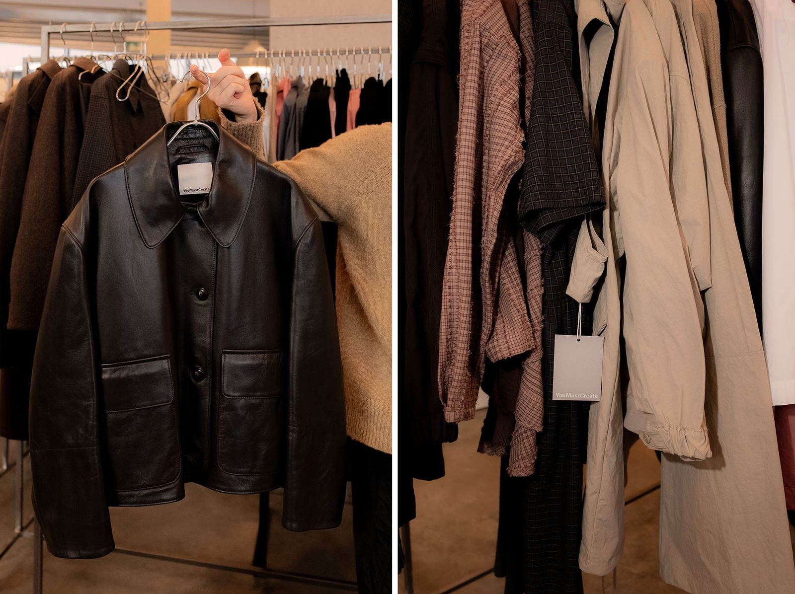 Images may contain clothing, outerwear, baby coats and furniture