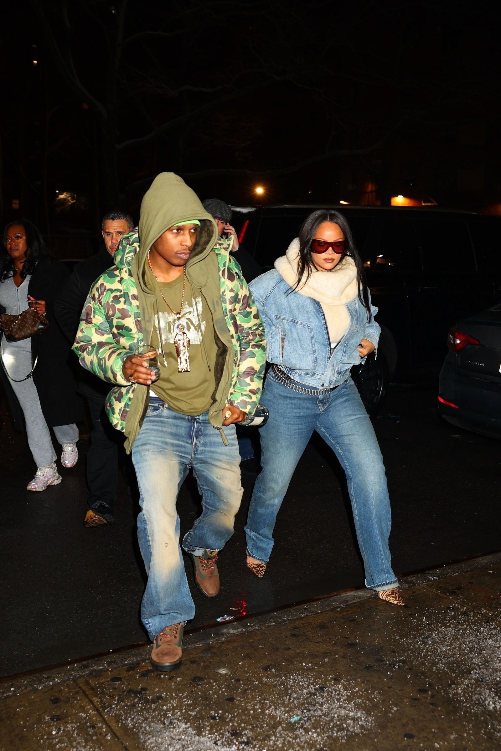 Rihanna joins ASAP Rocky at the Apollo Theater for a private album screening of 'Dont Be Dumb' in New York