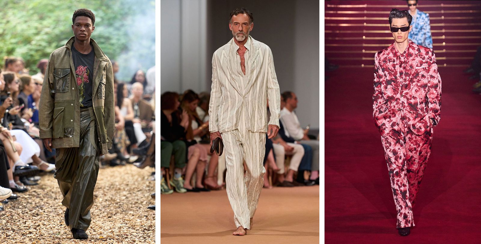 Image may contain clothing, formal wear, adult fashion and pajamas