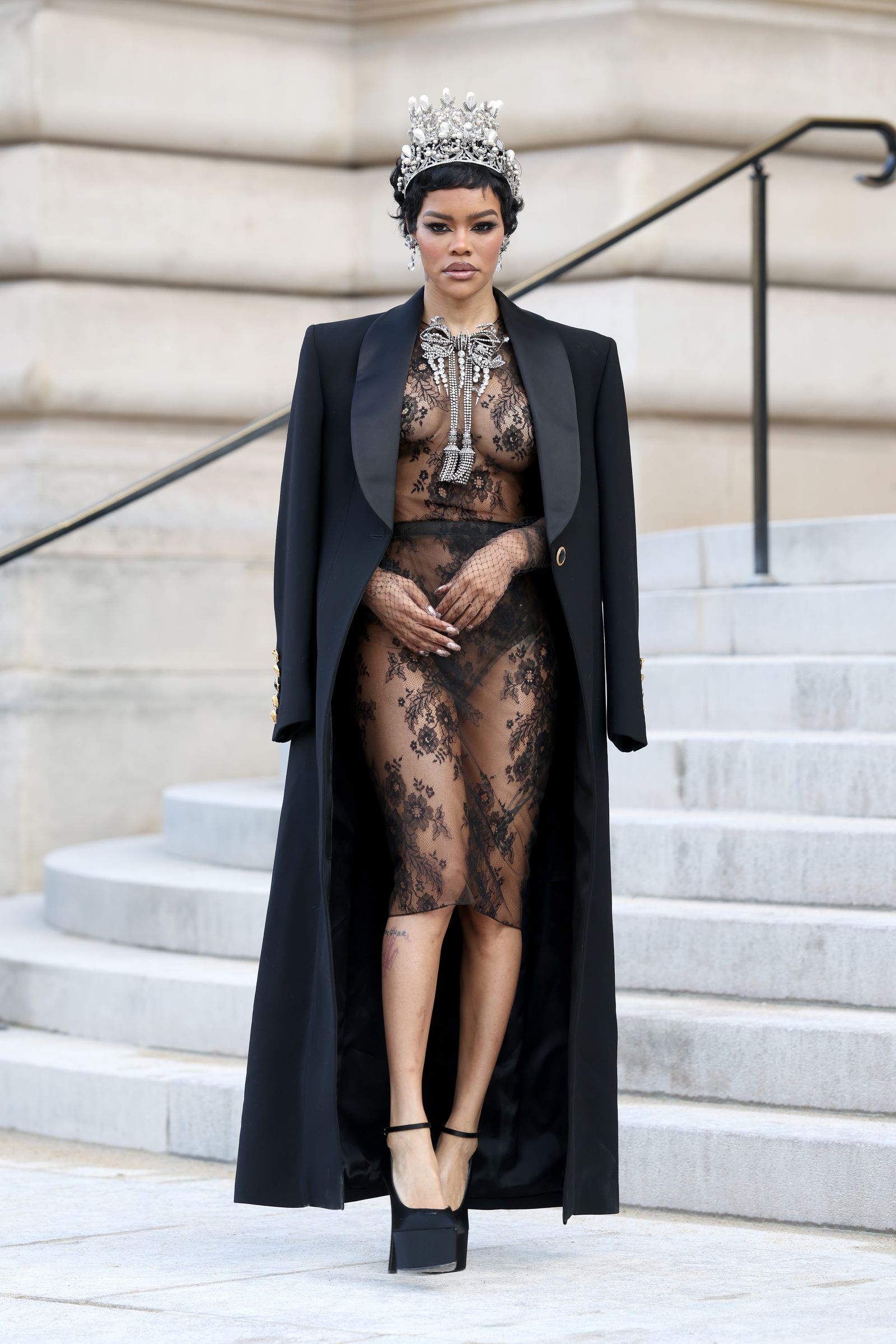 Teyana Taylor attended the Schiaparelli 2026 Spring and Summer Haute Couture Week show on January 26 in Paris, France.