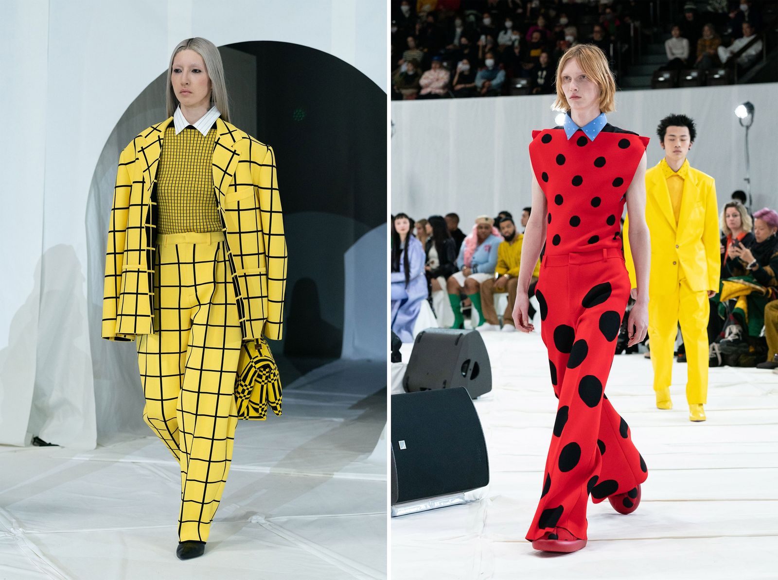 Image may contain Natsuki Mizu La Parka La Parka Clothing Formal Suits Pattern Adults and Jackets