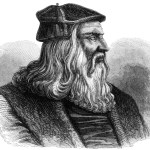 A 19th-century etching by Leonardo da Vinci, based on an original 16th-century Venetian engraving in the Cabinet of Collections of the Bibliotheque Nationale in Paris.
