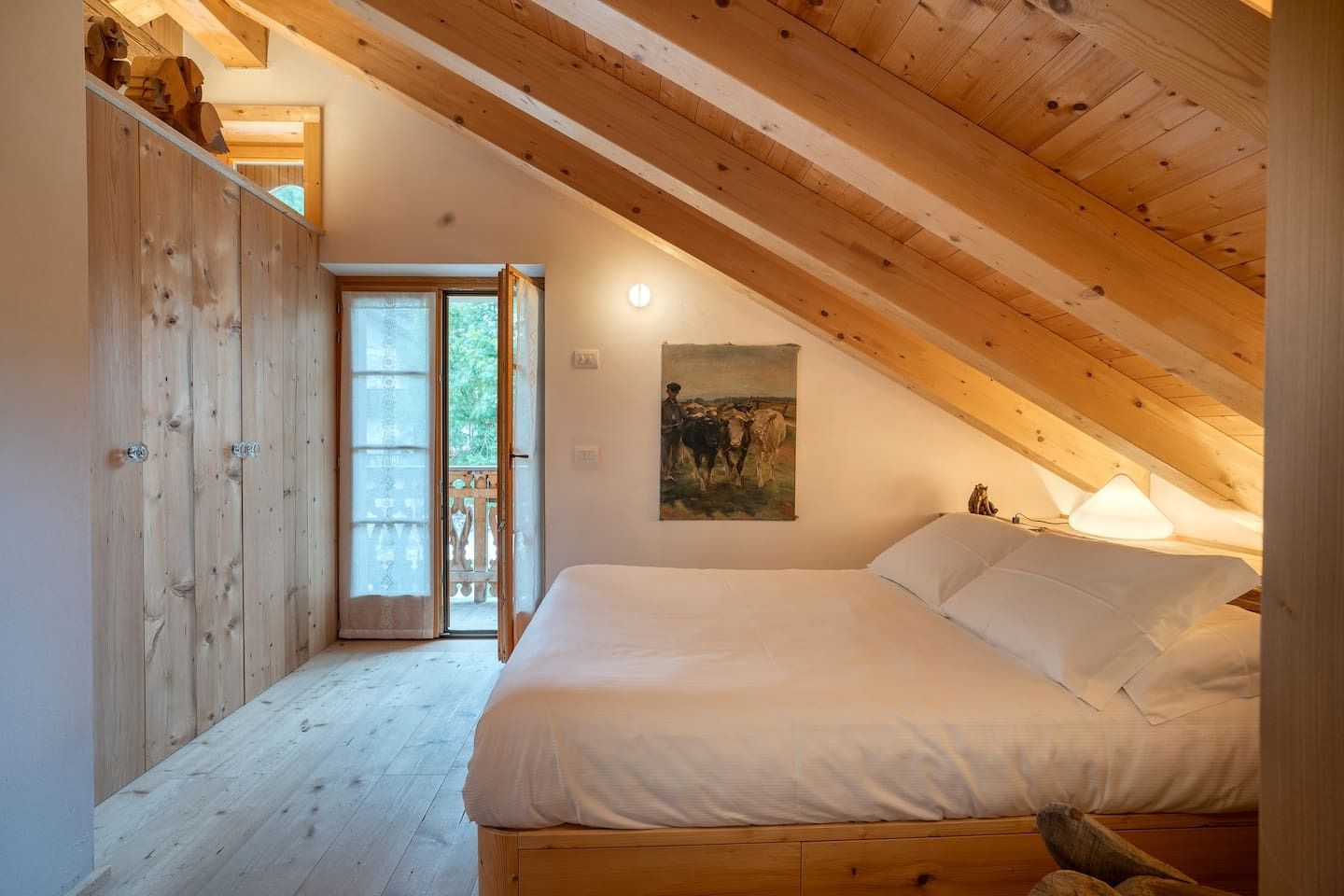 Pictures may contain interior interior design hardwood stained wood wood bed furniture architecture building and house