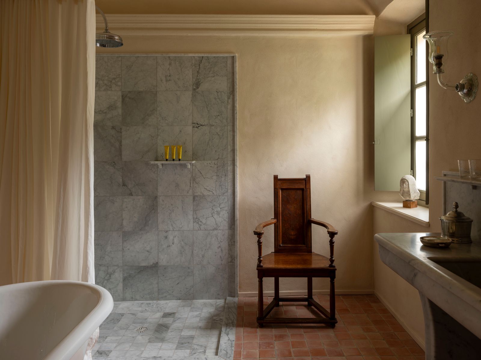 Image may contain chairs, furniture, flooring, interior interior design and flooring