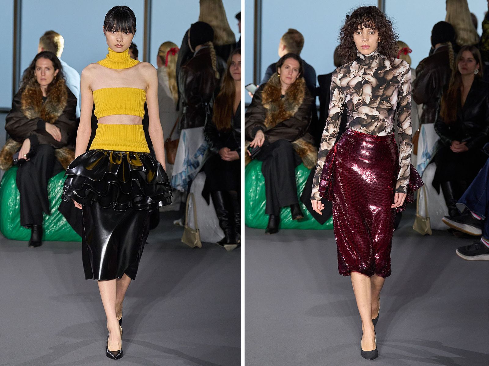 Image may contain Britt Lower Zhai Mo clothing, skirts, adult accessories, bags, handbags, shoes and high heels