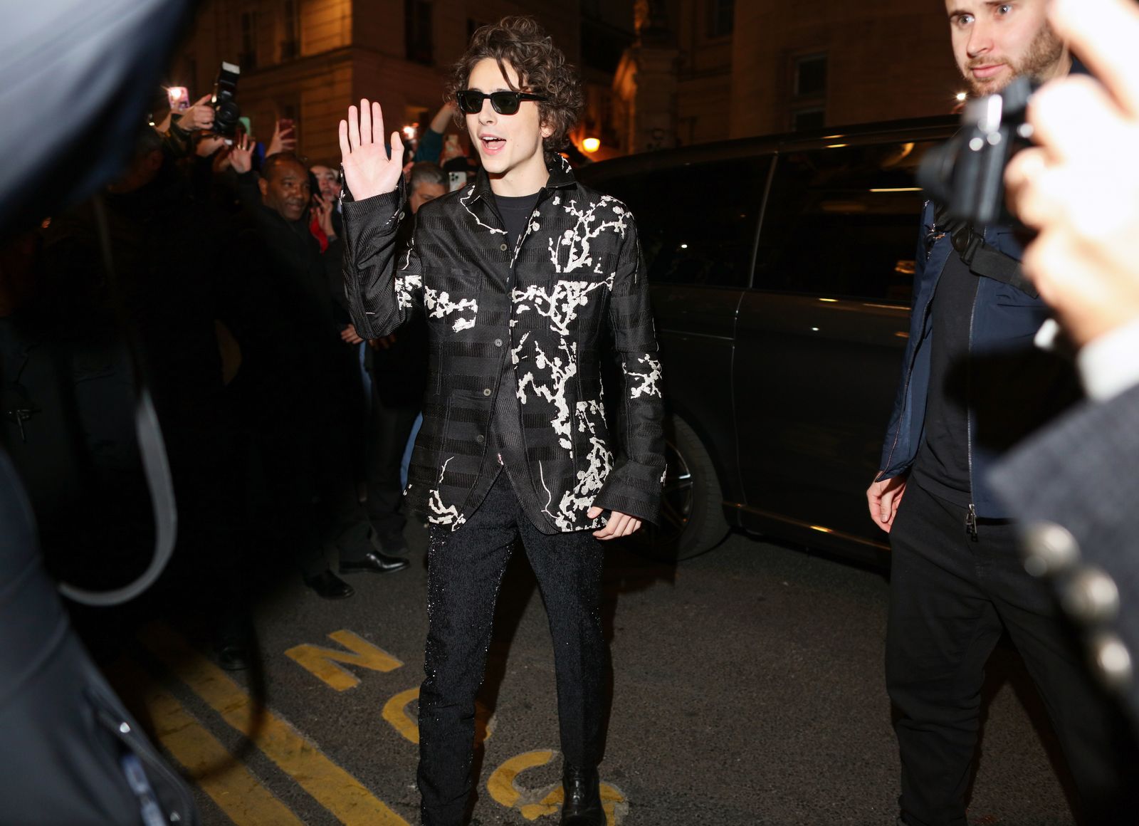 Timothe Chalamet attends the 2023 Paris Spring Haute Couture Fashion Show