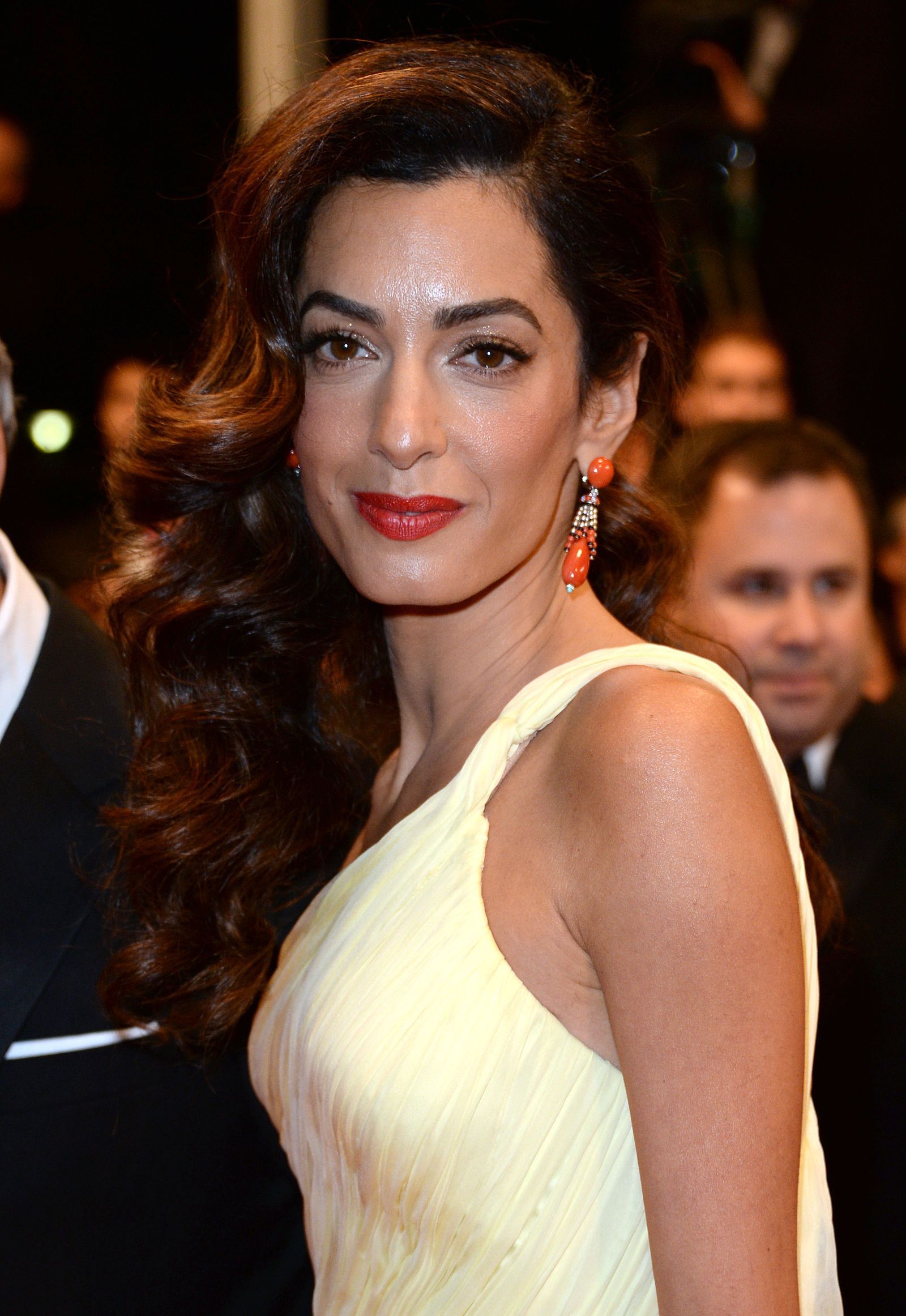 Image may contain people Amal Clooney Fashion Premiere Outfits Clothing Evening Gowns Dresses and Robes