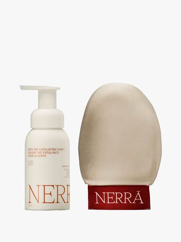 Image may contain: bottle, lotion, clothes, hat and cosmetics