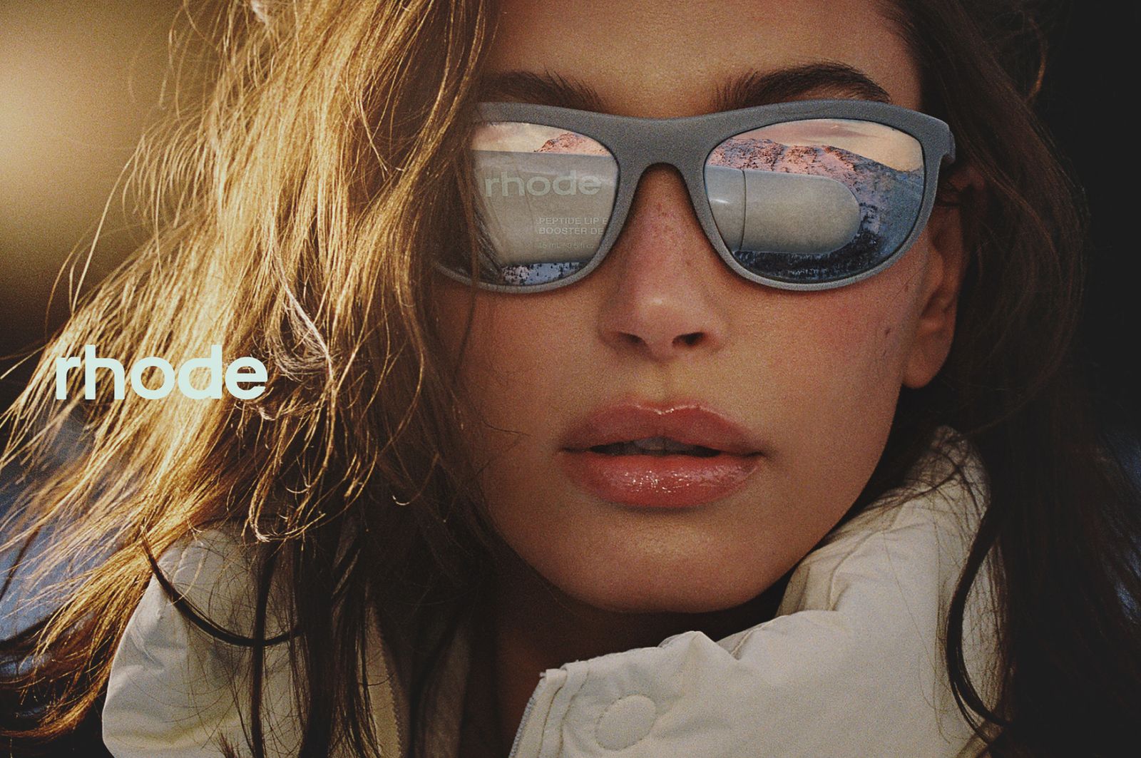 Image may contain Hailey Baldwin Accessories Sunglasses Eyewear Adult Face Head Makeup and Lipstick