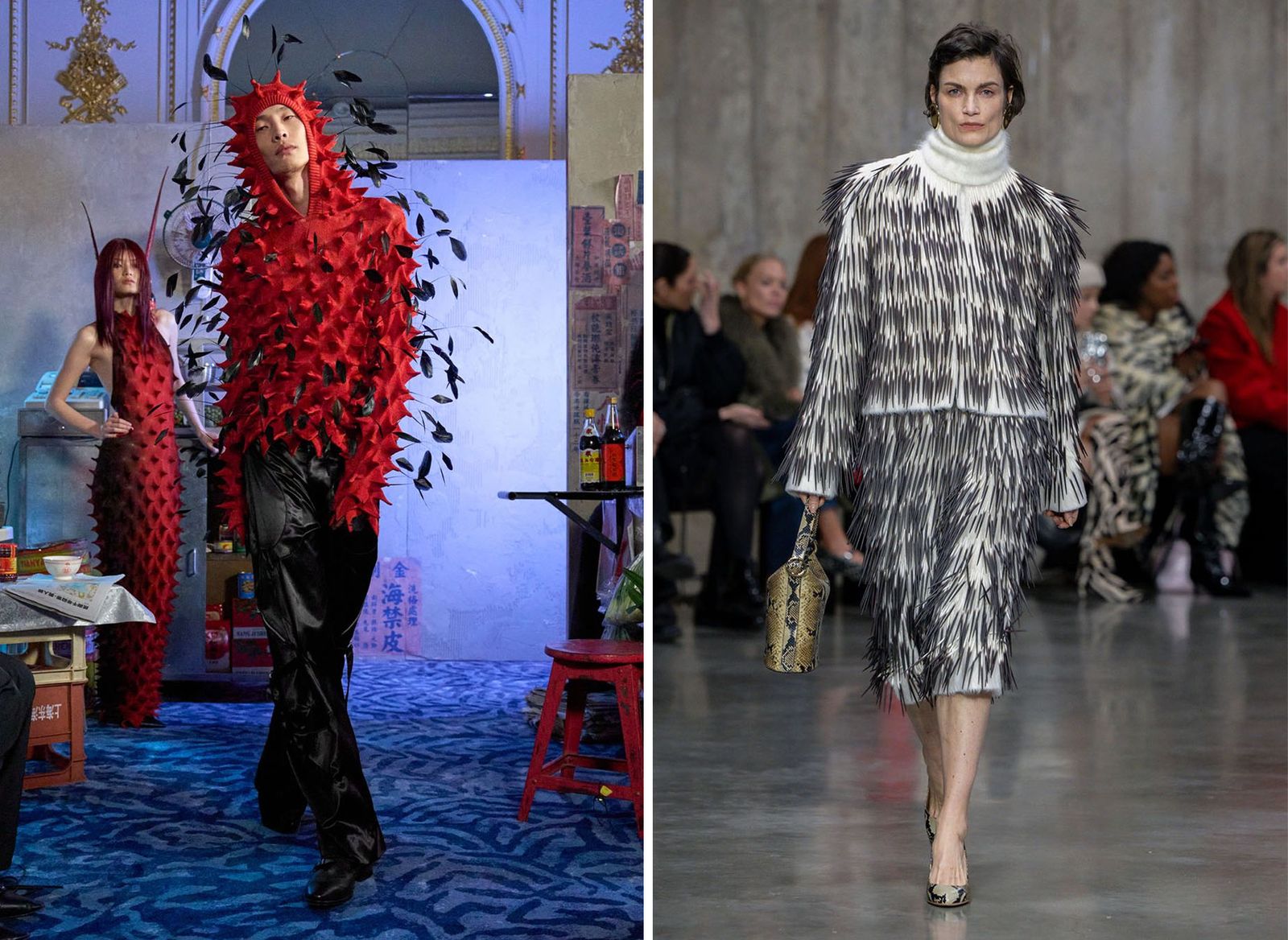 Image may contain fashion clothing, footwear, shoes, high heels, adult, long sleeves, sleeves, dresses and accessories