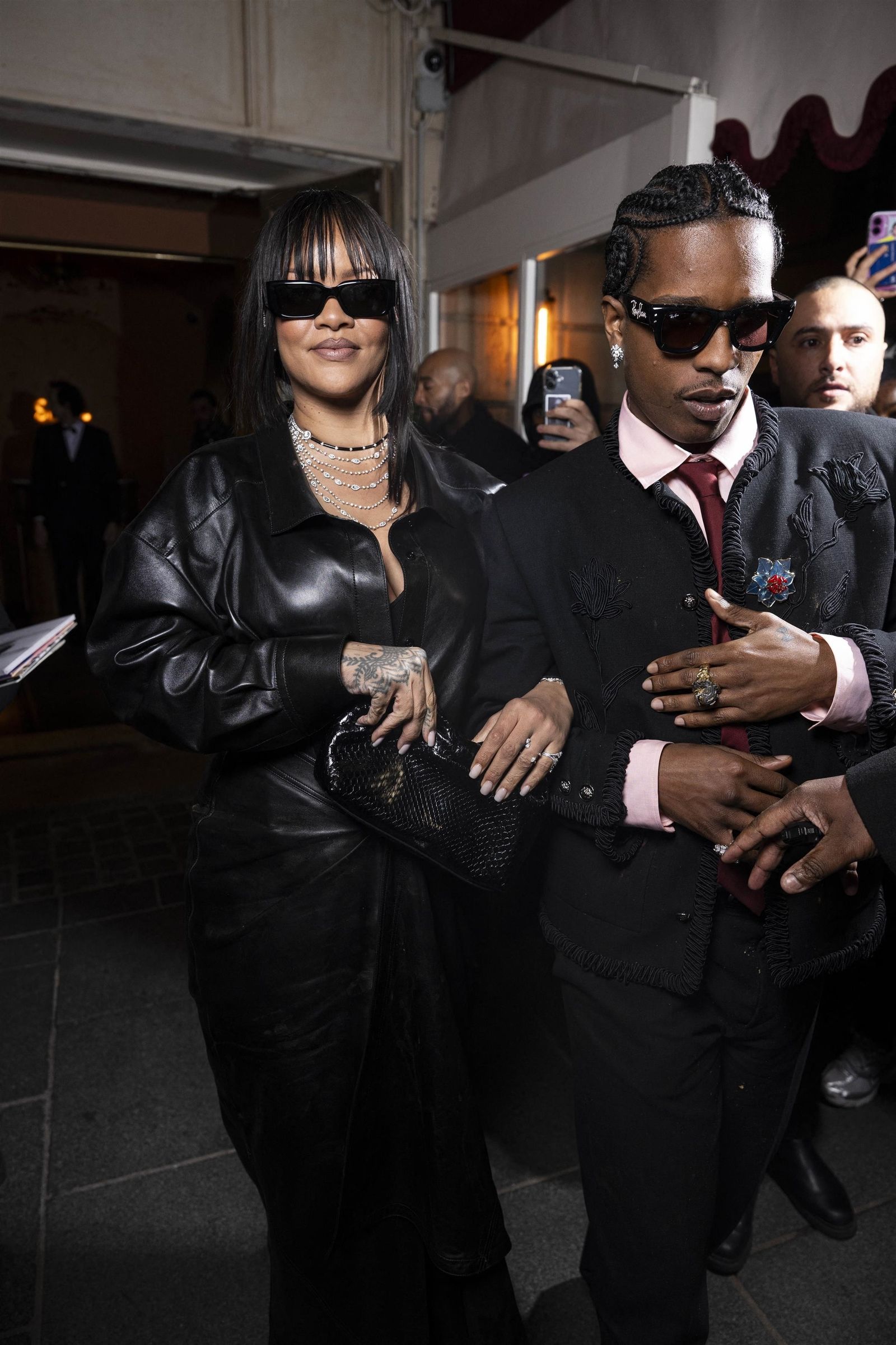 Rihanna and ASAP Rocky grab a bite to eat in Siena during Paris Fashion Week
