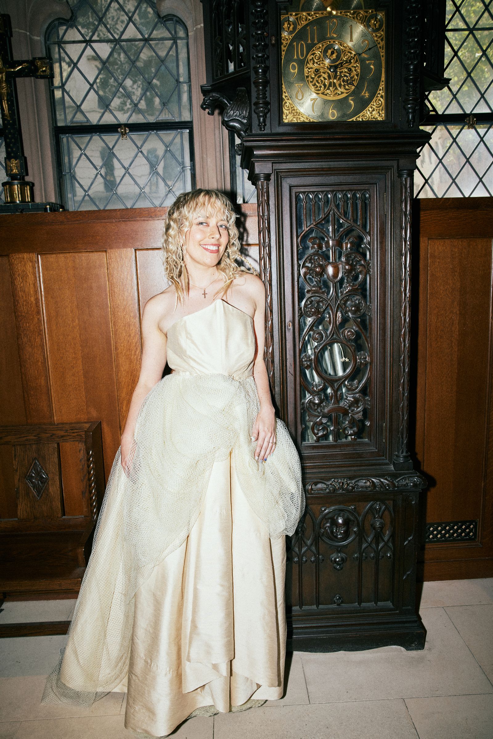 Image may contain Loredana Cannata characters clothing, dresses, fashionable formalwear, wedding dresses and adults