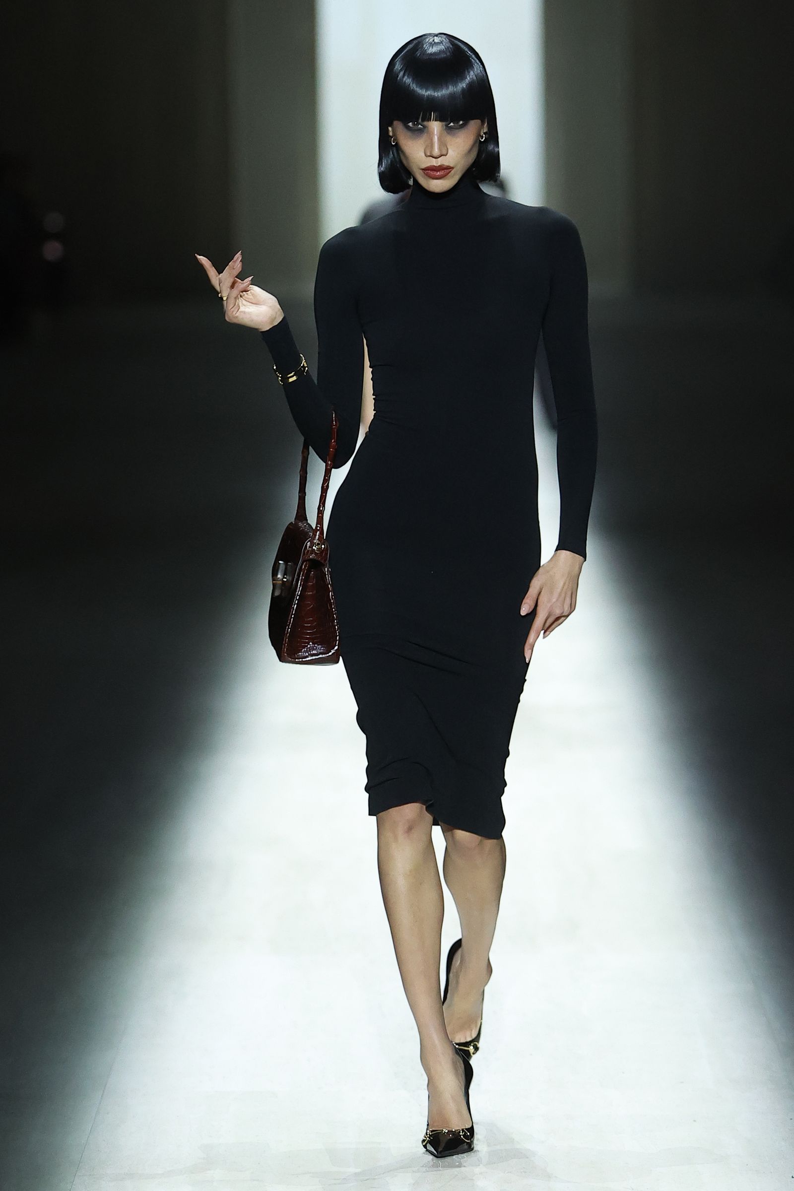 Image may contain Soo Joo Park Clothing Long Sleeve Sleeves Brunette Hair Dress Adult Face and Head