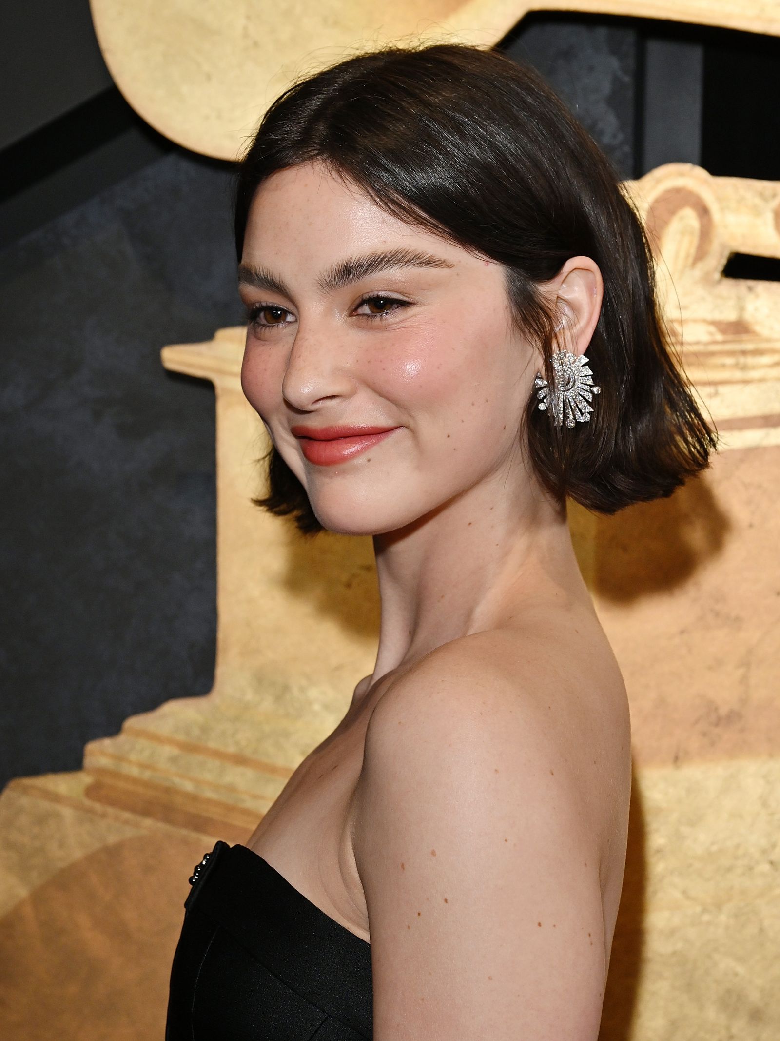 Image may contain head, face, dimples, body parts, neck, adult wedding, happiness and smile