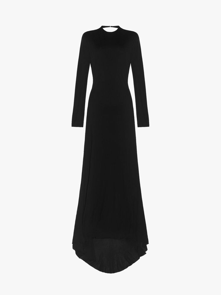 Image may contain: clothing, long sleeves, sleeves, dress, jacket, formal and fashion