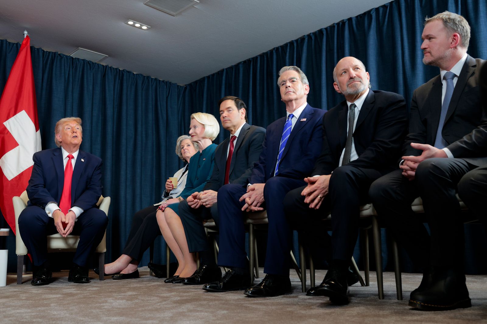 U.S. President Donald Trump attends a bilateral meeting with Swiss President Guy Parmelin at the White House...