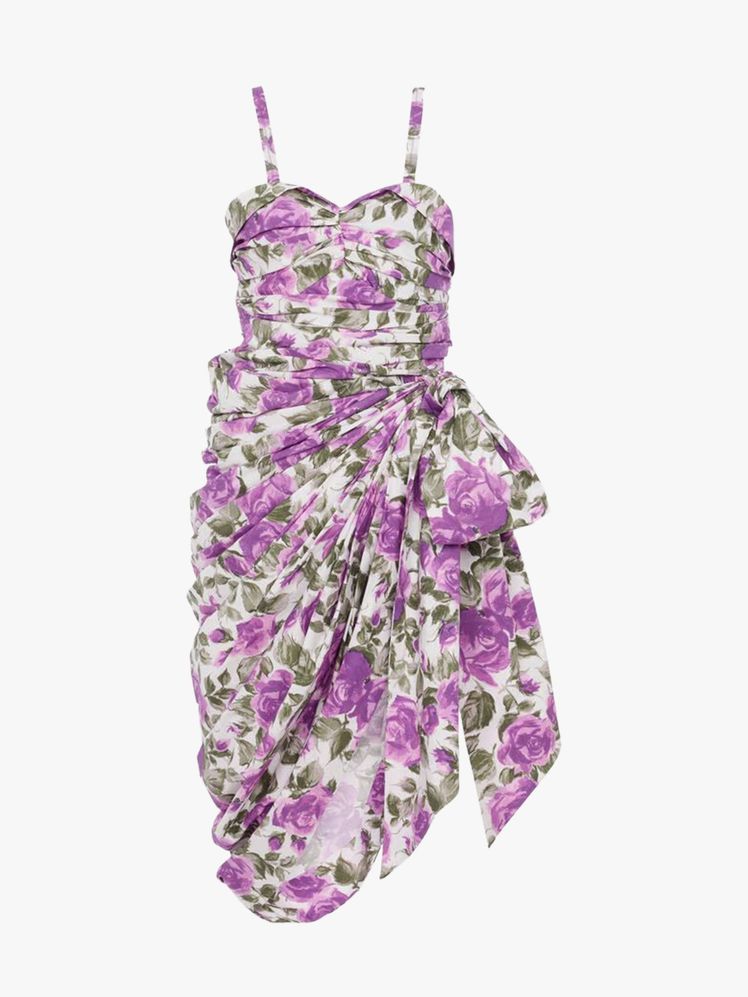 Image may contain: clothing, dress, formal wear, fashion, robe, gown, accessories, bag and handbag