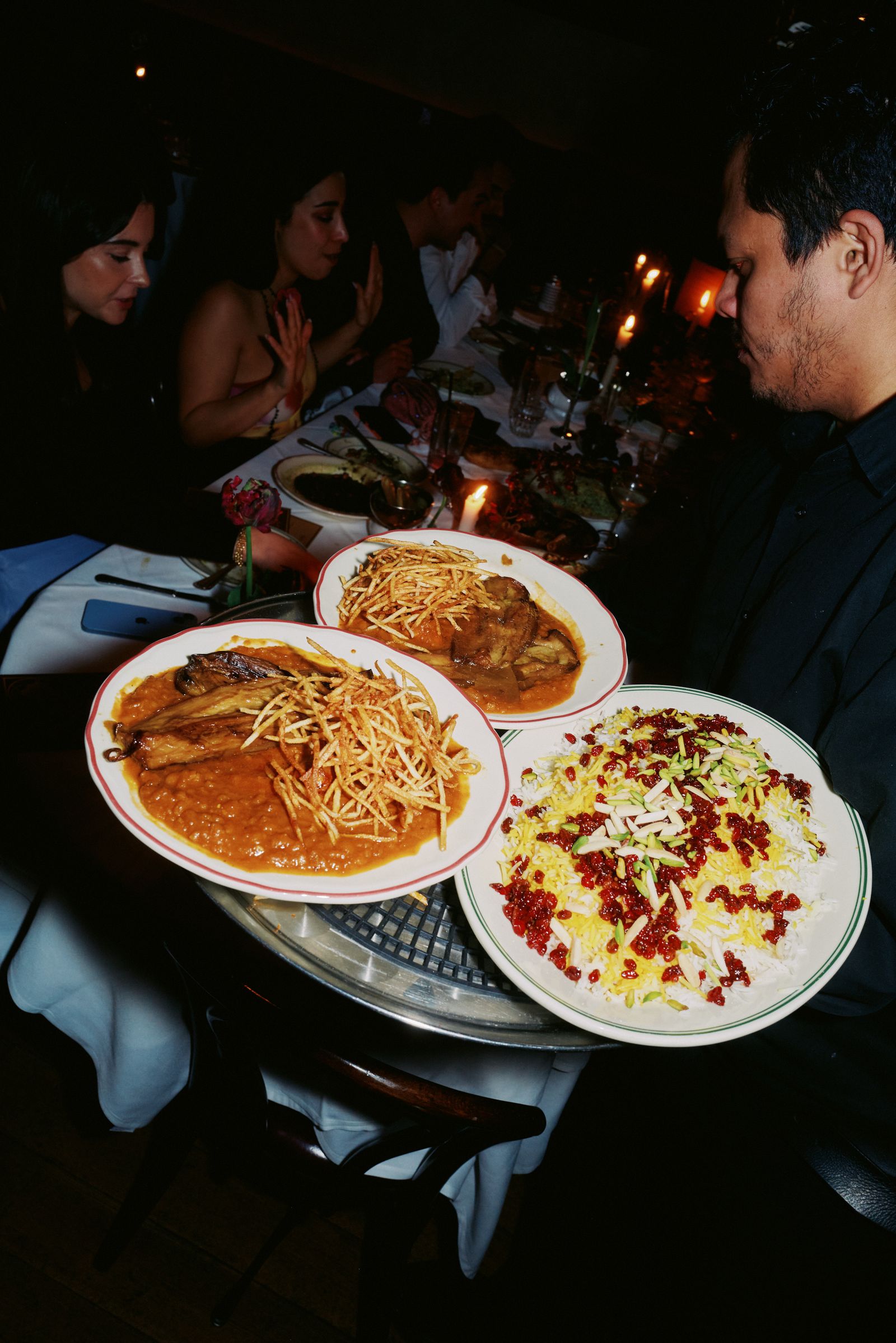 Image may contain food plate food display adults and bowls
