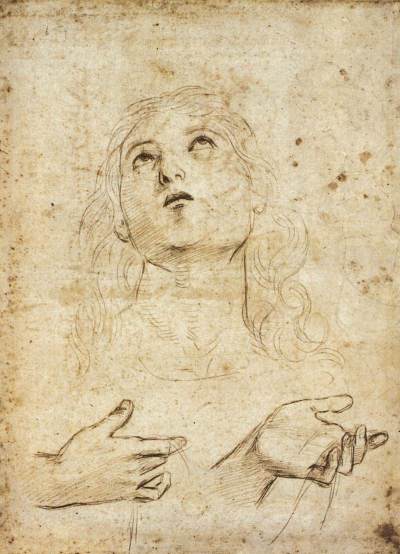 Raphael, Study of the Coronation of St. Thomas (Odi Altarpiece) (1502-3)