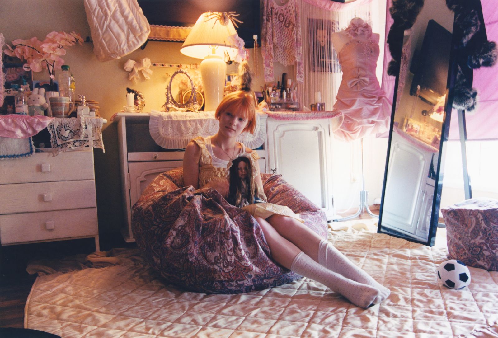 Image may contain Morfydd Clark Furniture Lamps Adult Wedding Face Head Accessories Jewelry and Necklaces