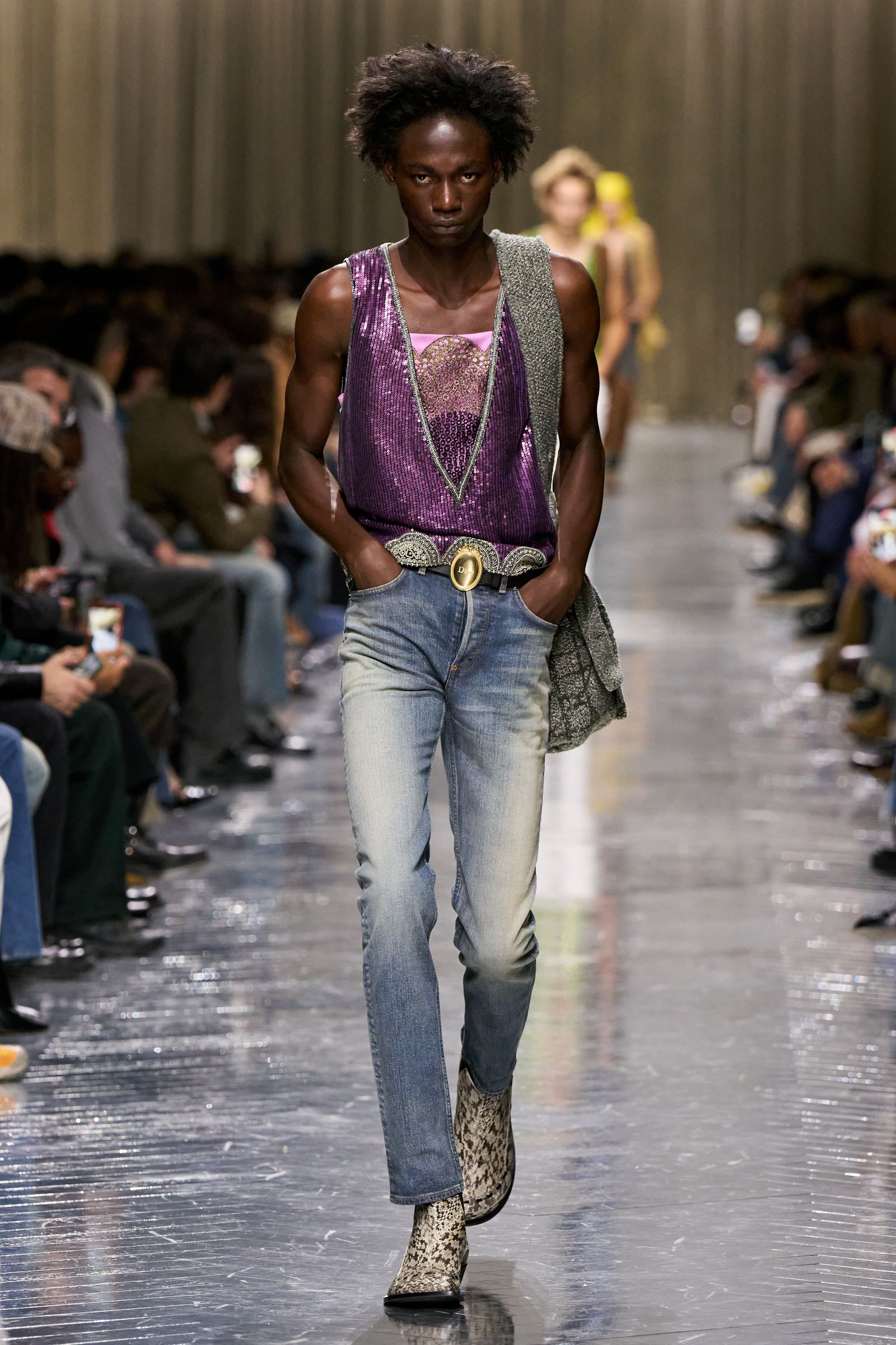 Image may contain Stylo G apparel, pants, jeans, adults, accessories, jewelry and necklaces