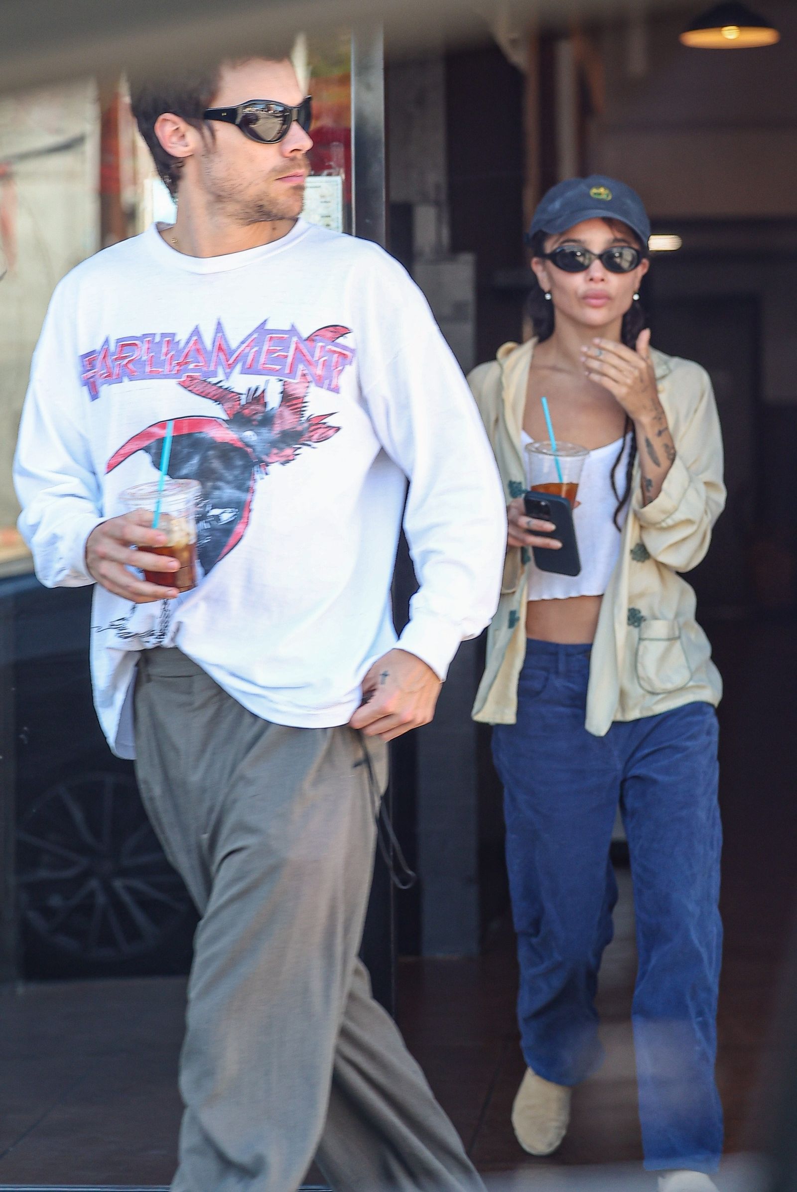 Harry Styles and Zoe Kravitz spotted having breakfast at Venice Beach in Los Angeles